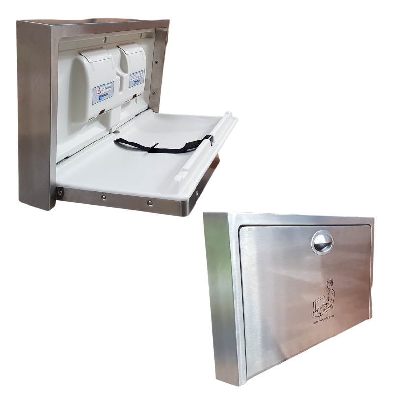 Surface Mounted Horizontal Baby Change Station in Stainless Steel