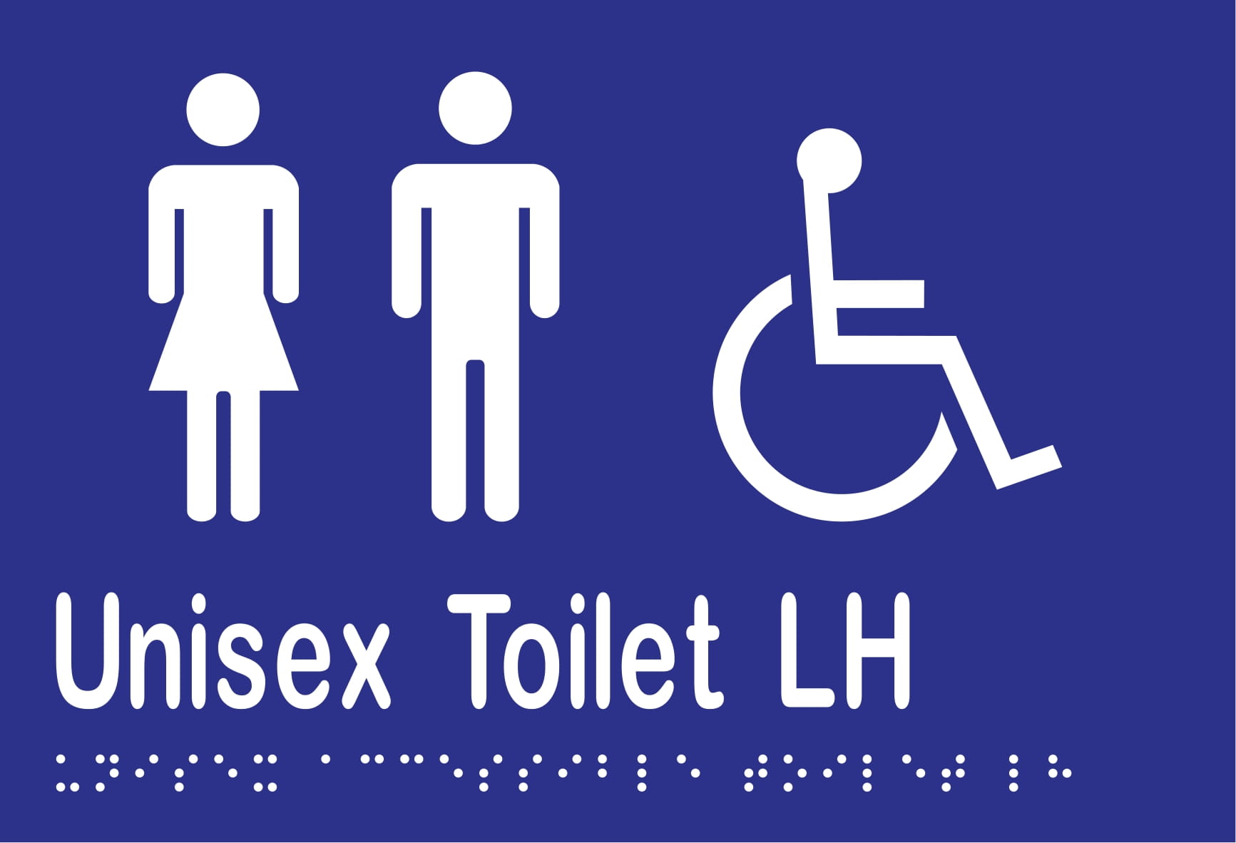 Unisex Accessible Toilet LH Braille