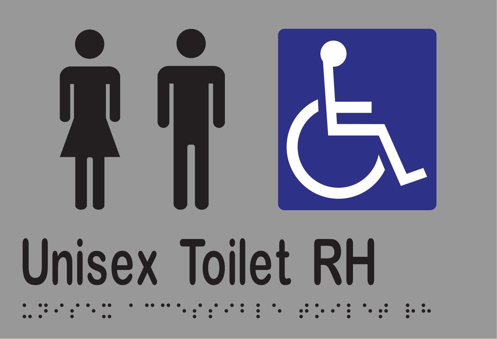 Unisex Accessible Toilet RH Braille