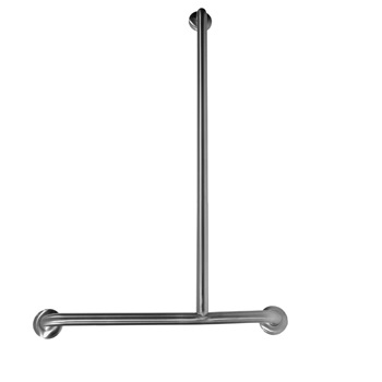 1100mm x700mm Offset Flush Mount Shower Grab Rail RH in Satin Stainless Steel