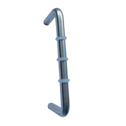 D Handle with Rubber Stopper in Satin Stainless Steel