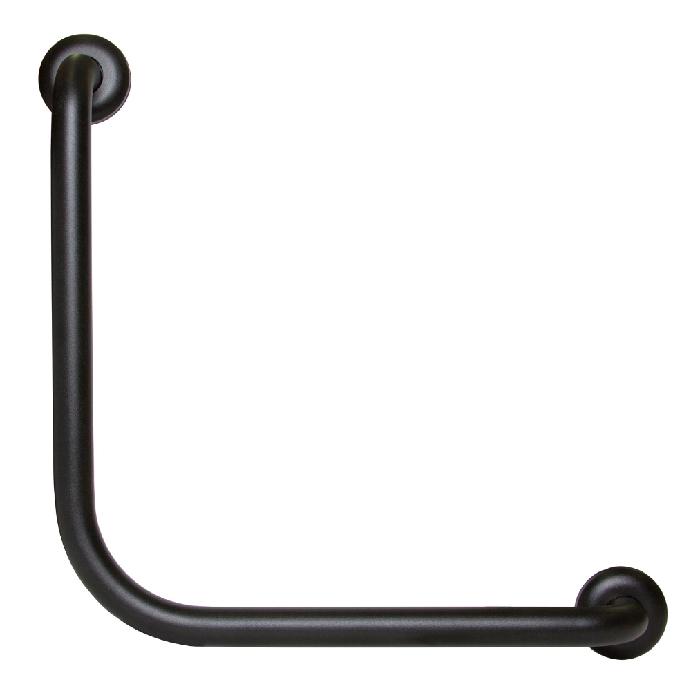 90° Ambulant Grab Rail 450x450mm in Designer Black