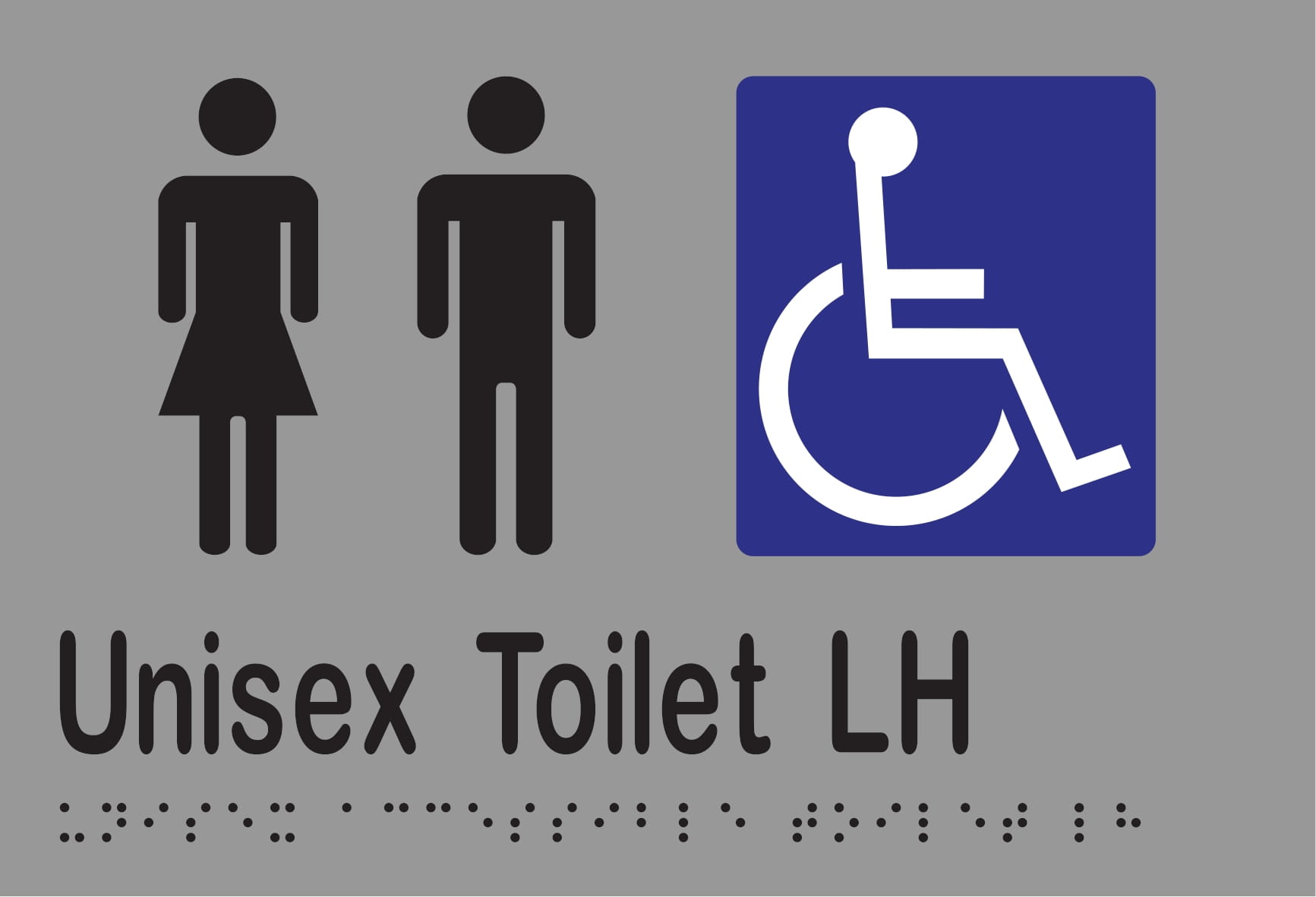 Unisex Accessible Toilet LH Braille