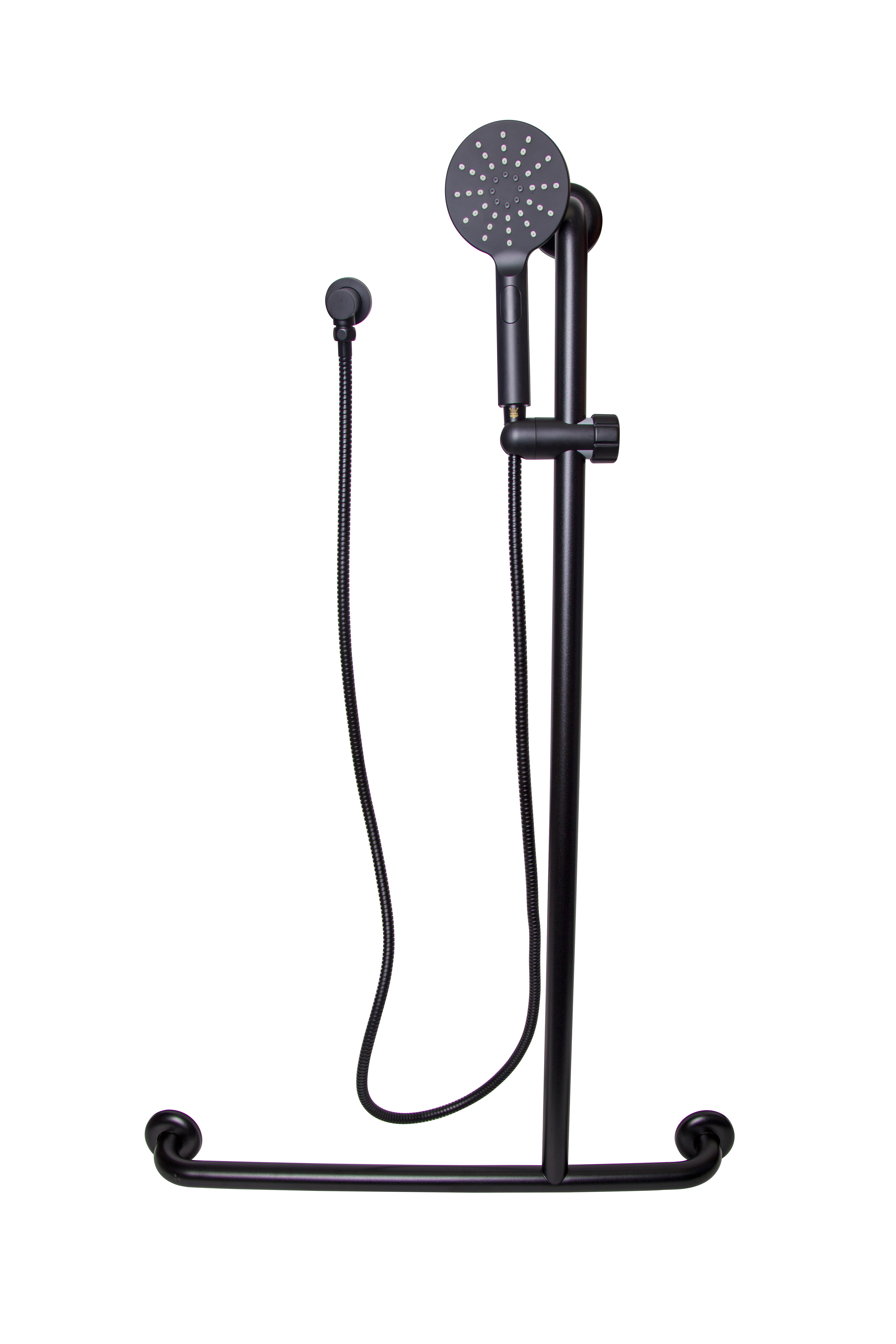 Offset Flush RH Mount Shower Grab Rail Kit in Designer Black